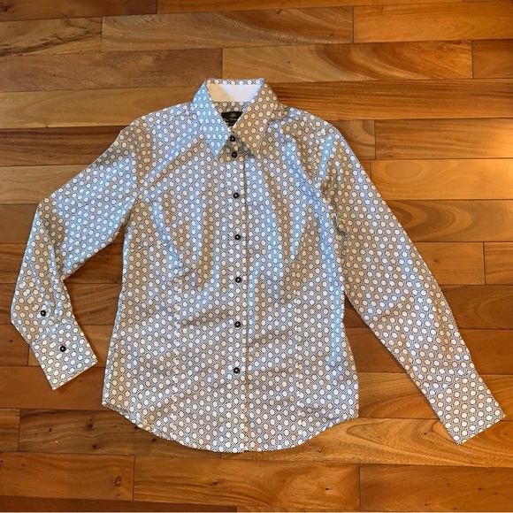 Ben Sherman Polka Dot Mod Flip Cuff Button Down Shirt - Picture 4 of 10